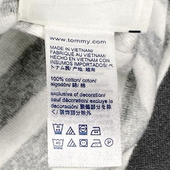 Tommy Hilfiger Embroidered Mini Dress XXS Gray White Striped 90s Y2k Vtg Comfy - Picture 14 of 14